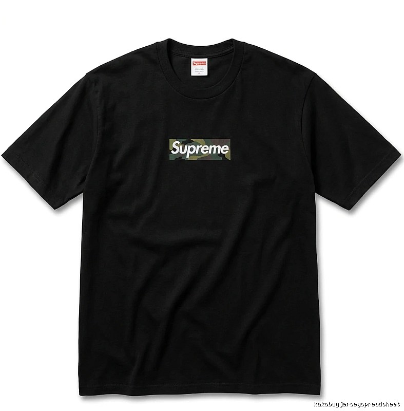 Supreme camouflage style black T-shirt