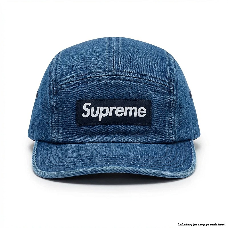 Supreme denim-style blue hat