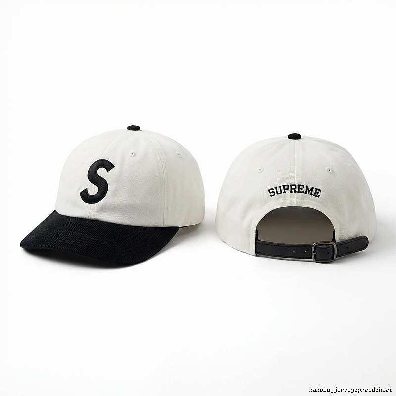Supreme minimalist black and white hat