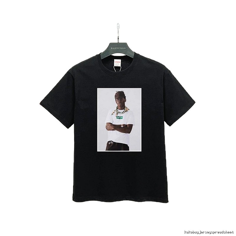 Supreme Portrait Print Street Style Black T-Shirt