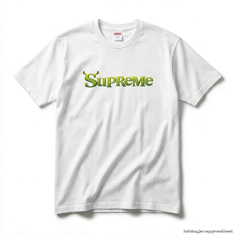 Supreme-printed trendy and cool white T-shirt