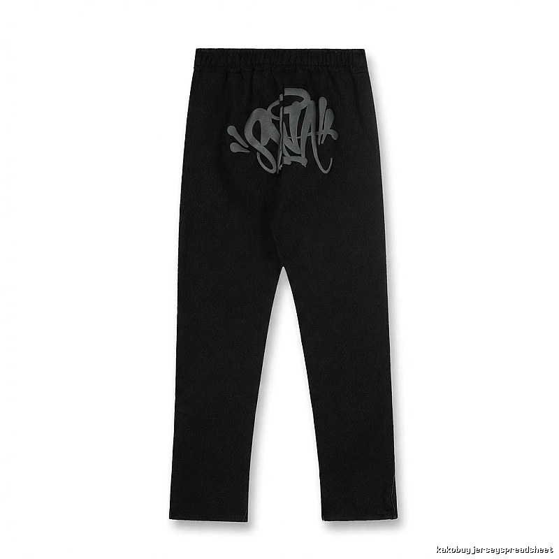 SynaWorld Graffiti-style Black Trousers