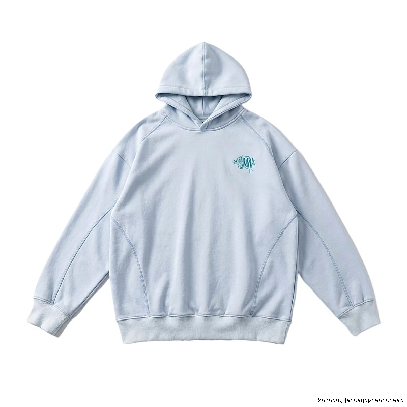 SynaWorld Simple Style Light Blue Hoodie