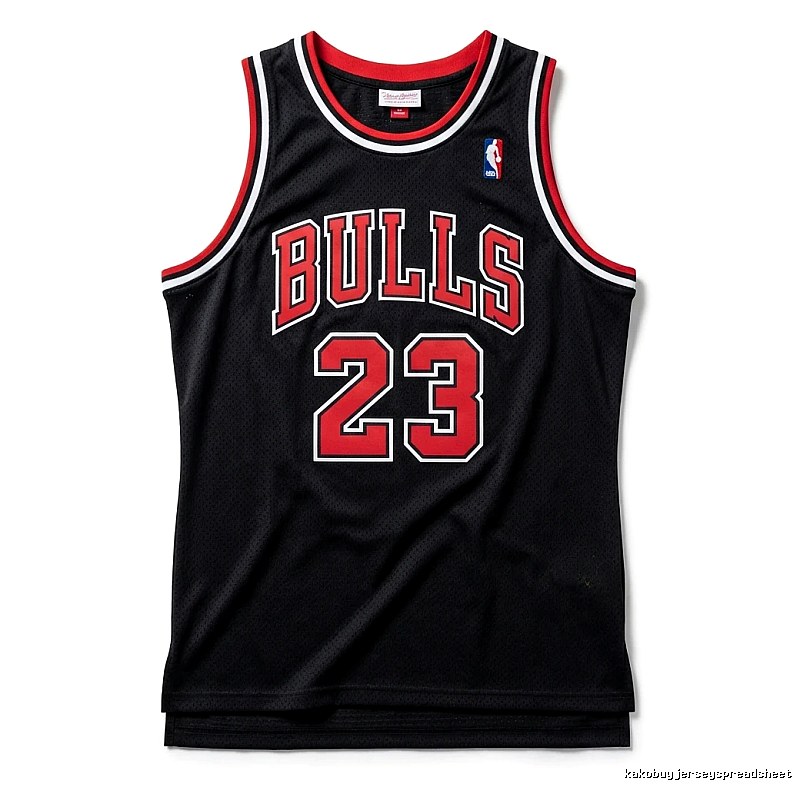The classic black and red basketball uniforms of the Michael Jordan.