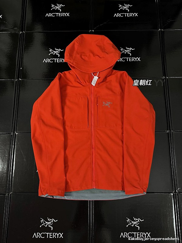 The imperial red of the Arc'teryx Alpha SV jacket