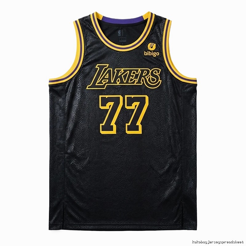 The No. 77 black jersey of the Los Angeles Lakers.