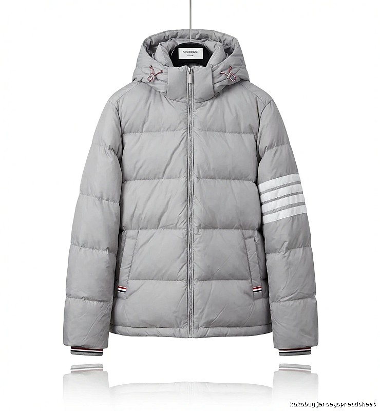 Thom Browne Classic Stripe Grey Down Jacket