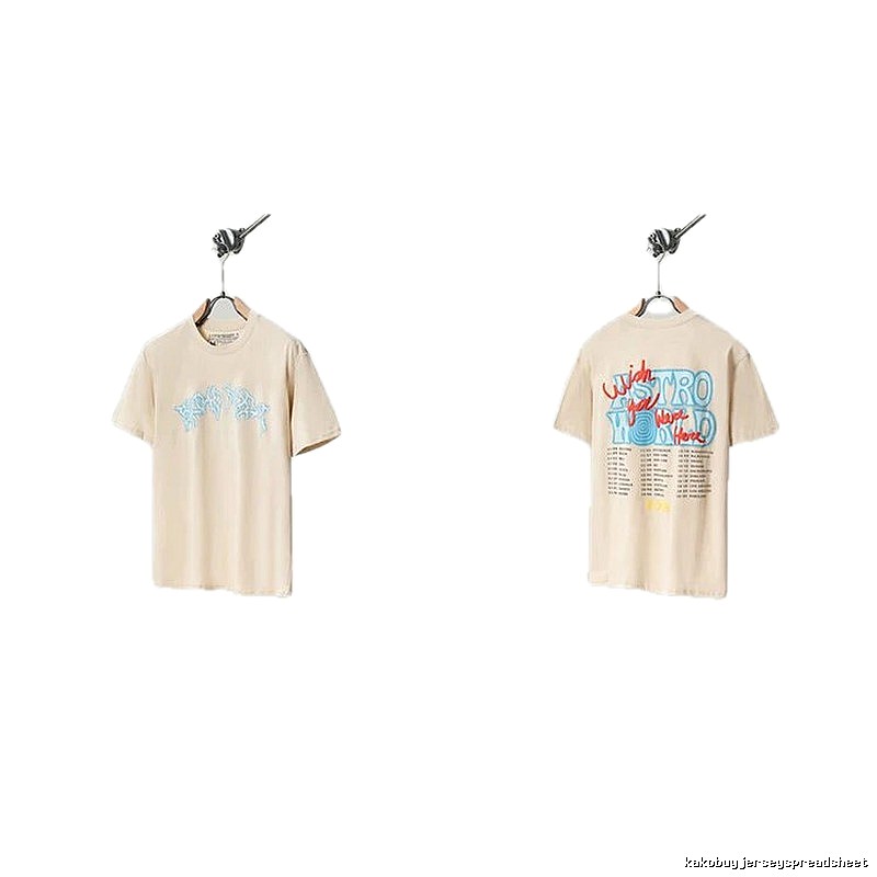 Travis Scott Astro Street Style Apricot Beige Short Sleeve T-Shirt