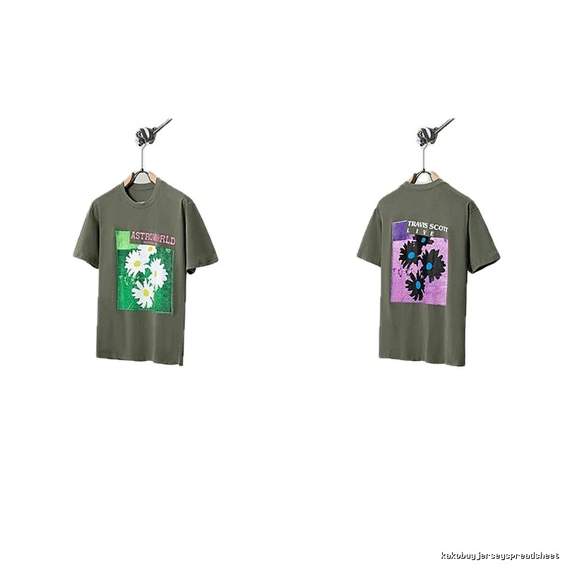 Travis Scott AstroWorld Vintage Army Green Short-Sleeve T-Shirt