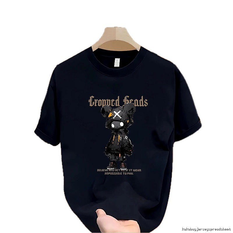 Trendy Brand Gloomy Bear Street Style Navy Blue Short-Sleeve T-Shirt