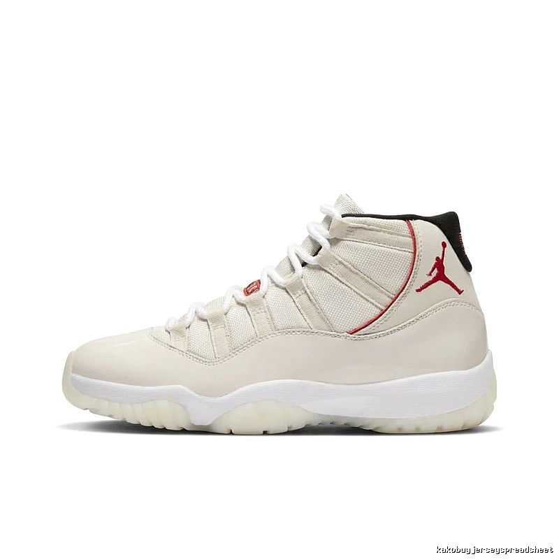 Trendy White and Red Air Jordan 11 Sneakers