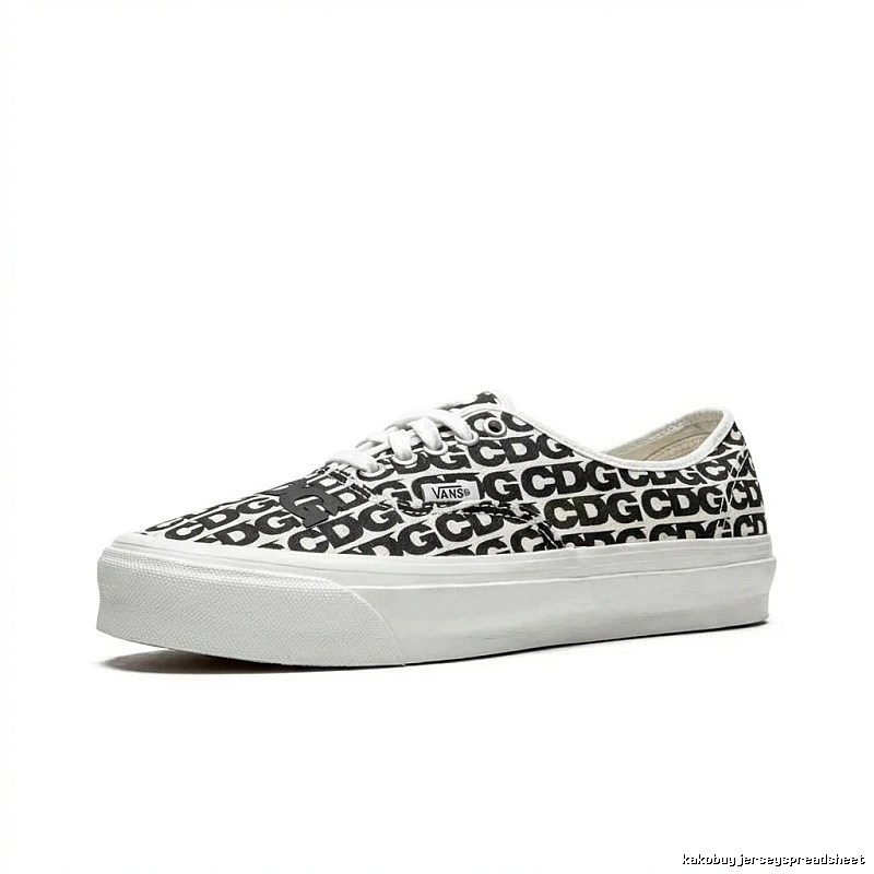 Vans CDG Printed Black and White Canvas Shoes