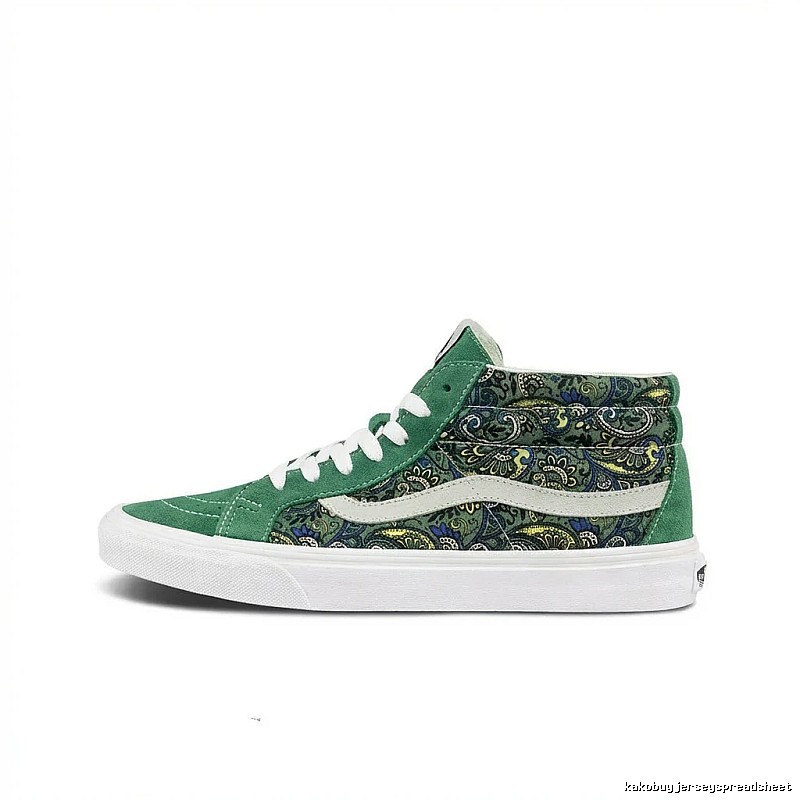 Vans high-top retro-style green shoes
