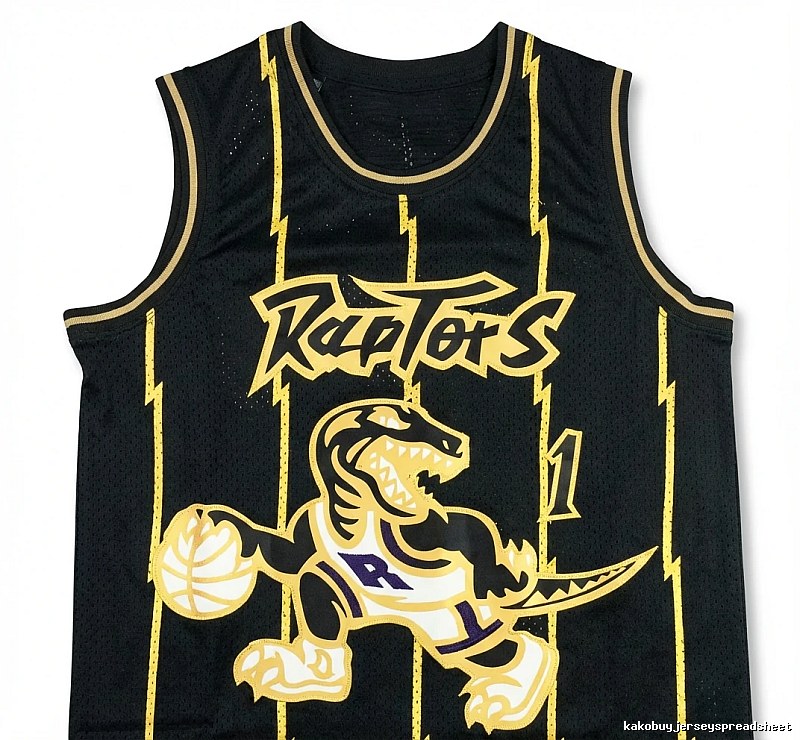Vince Carter Raptors black and gold trendy brand vest