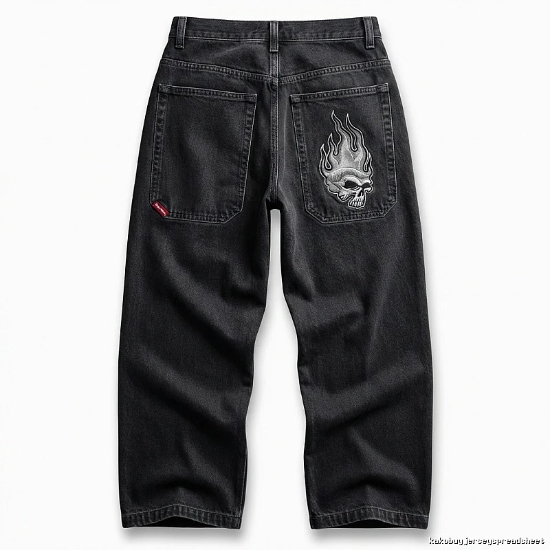 Y2K Fear of God Flame Black Denim Shorts
