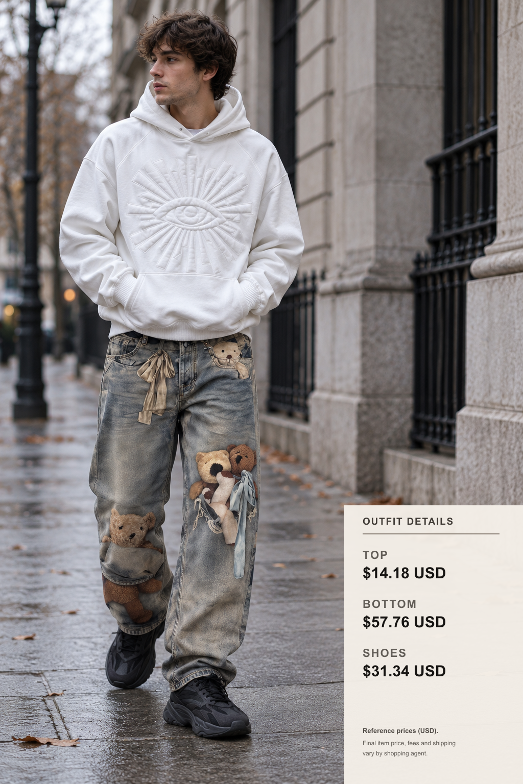 Drew House Hoodie Layering for Commuters outfit 1 full-body street style for fashionreps
