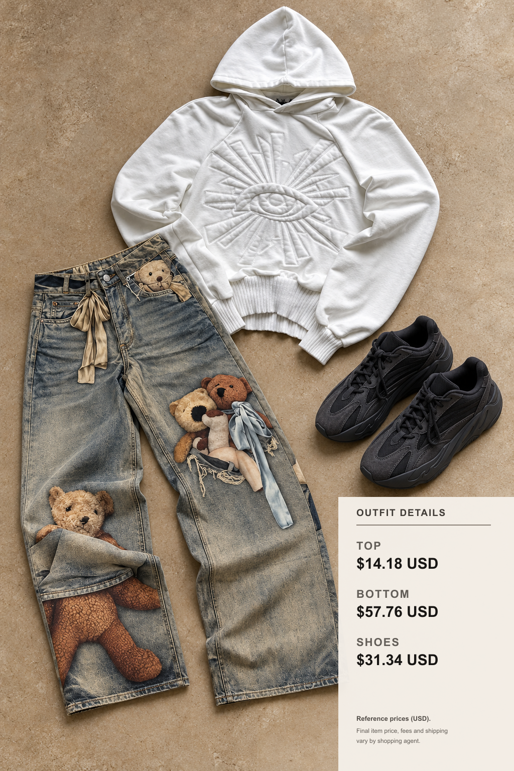 Drew House Hoodie with Straight Jeans: Avoid Bulk